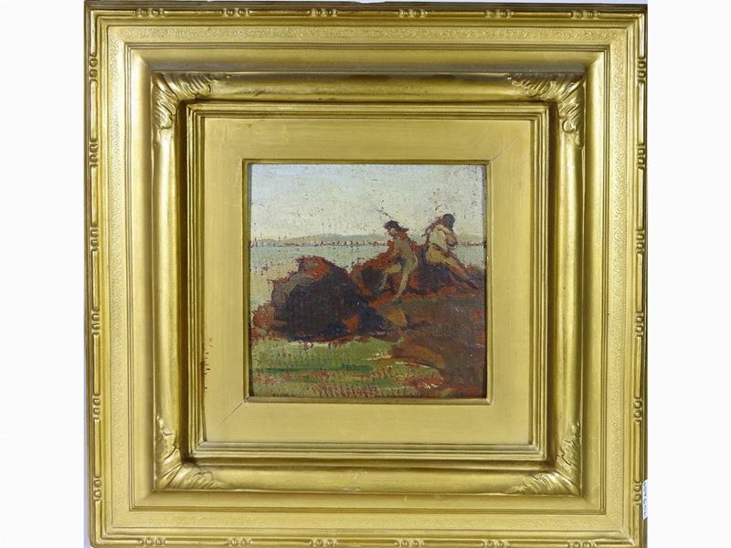 Giovanni Bartolena - Paesaggio Marino con Figure