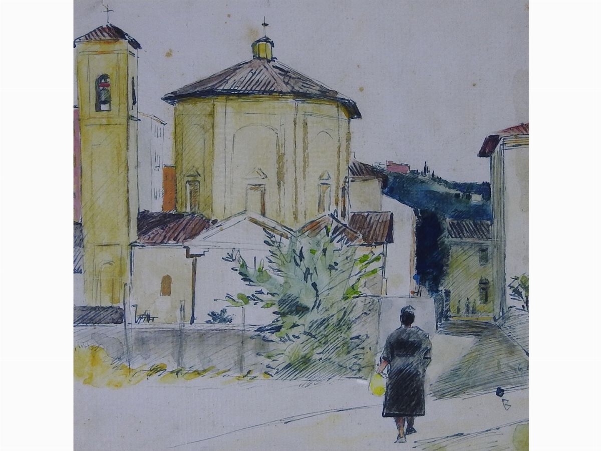 Pietro Bernardini - Veduta D'interno e Scorcio di Paese