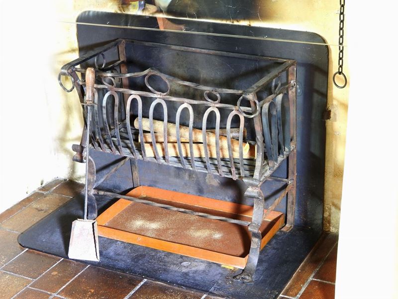 Braciere da Camino in Ferro Battuto