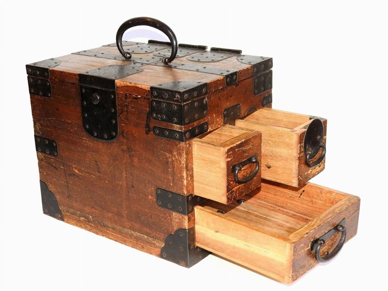 Piccolo Forziere da Viaggio in Legno Tenero