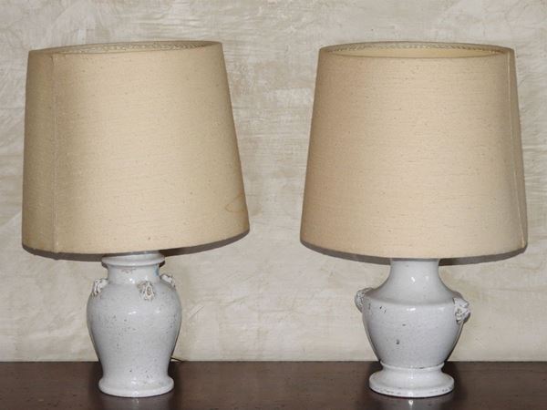 Two Glazed Terracotta Table Lamps  - Auction An antique casale: Furniture and Collections - I - II - Maison Bibelot - Casa d'Aste Firenze - Milano