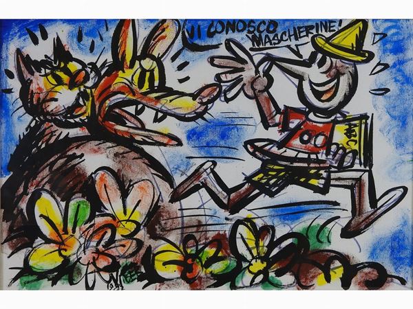 Vinicio Berti - Pinocchio with The Cat and The Fox 1982