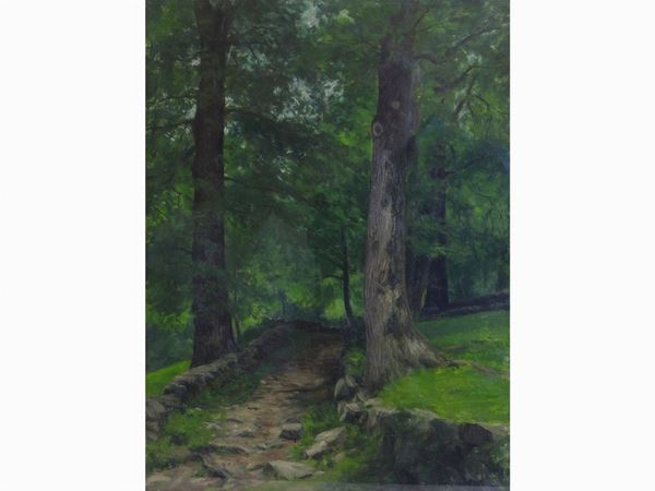 Luigi Calderini : View of Forest  ((1880/81-1973))  - Auction Modern and Contemporary Art /   An antique casale in Settignano: Paintings - I - Maison Bibelot - Casa d'Aste Firenze - Milano