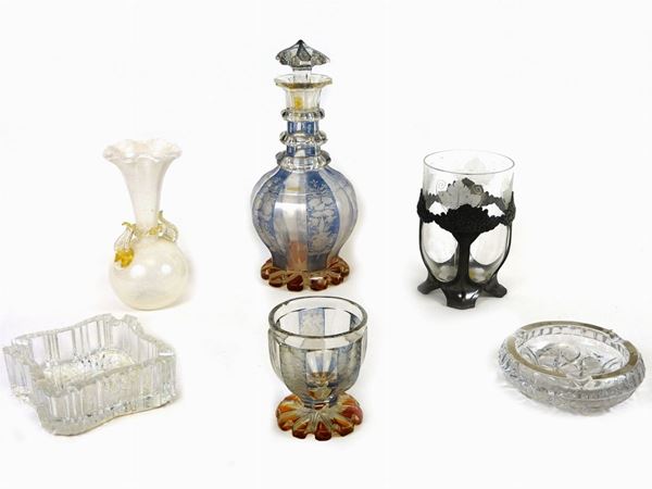 Lotto di oggetti in vetro e cristallo