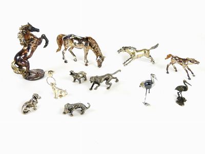Raccolta di Animali in Argento e Metallo Argentato