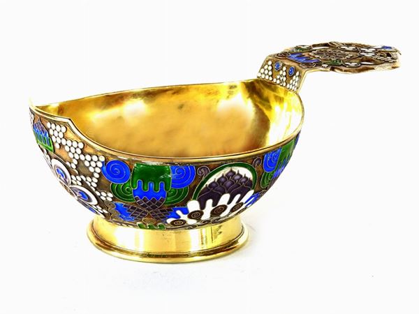 Gilded Silver and Cloisonné Enamels Bowl
