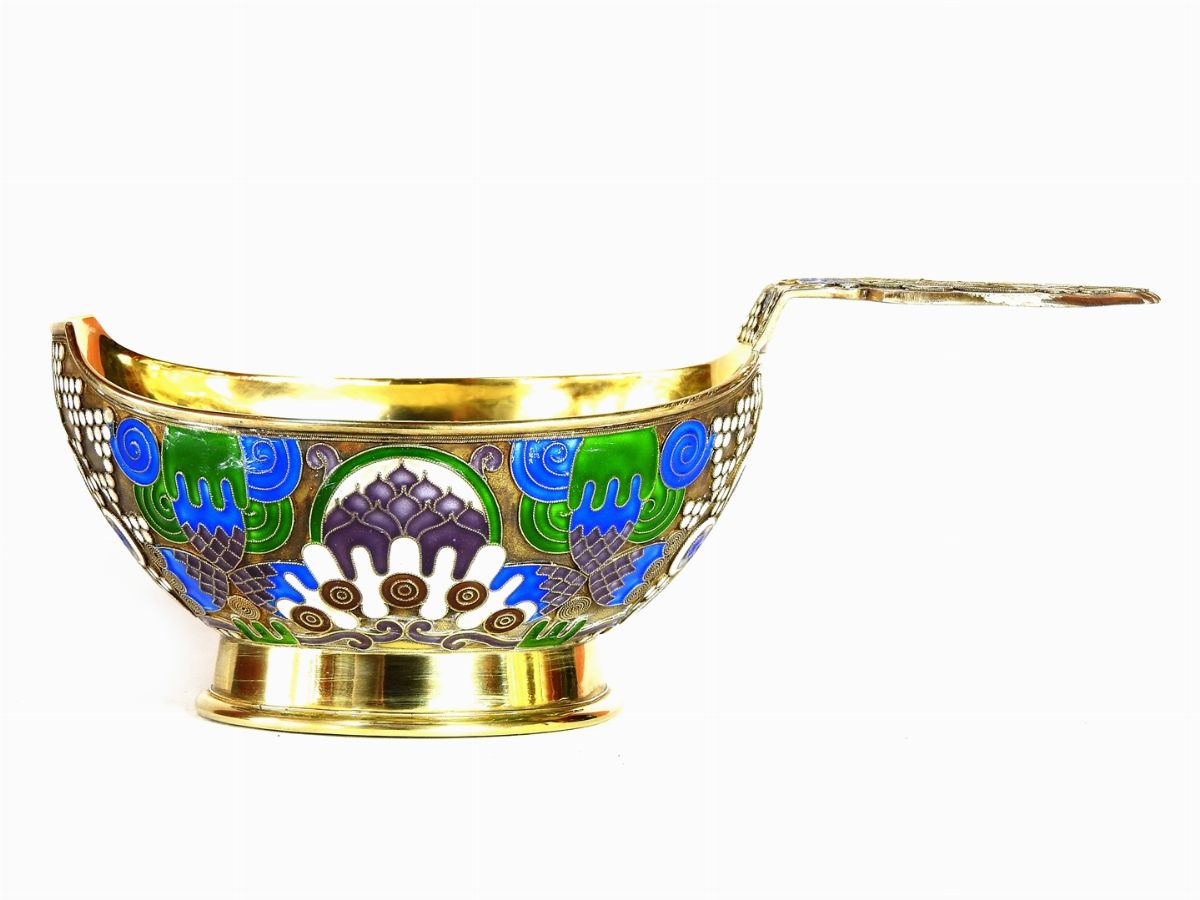 Ciotola in Argento Vermeil e Smalto Cloisonné