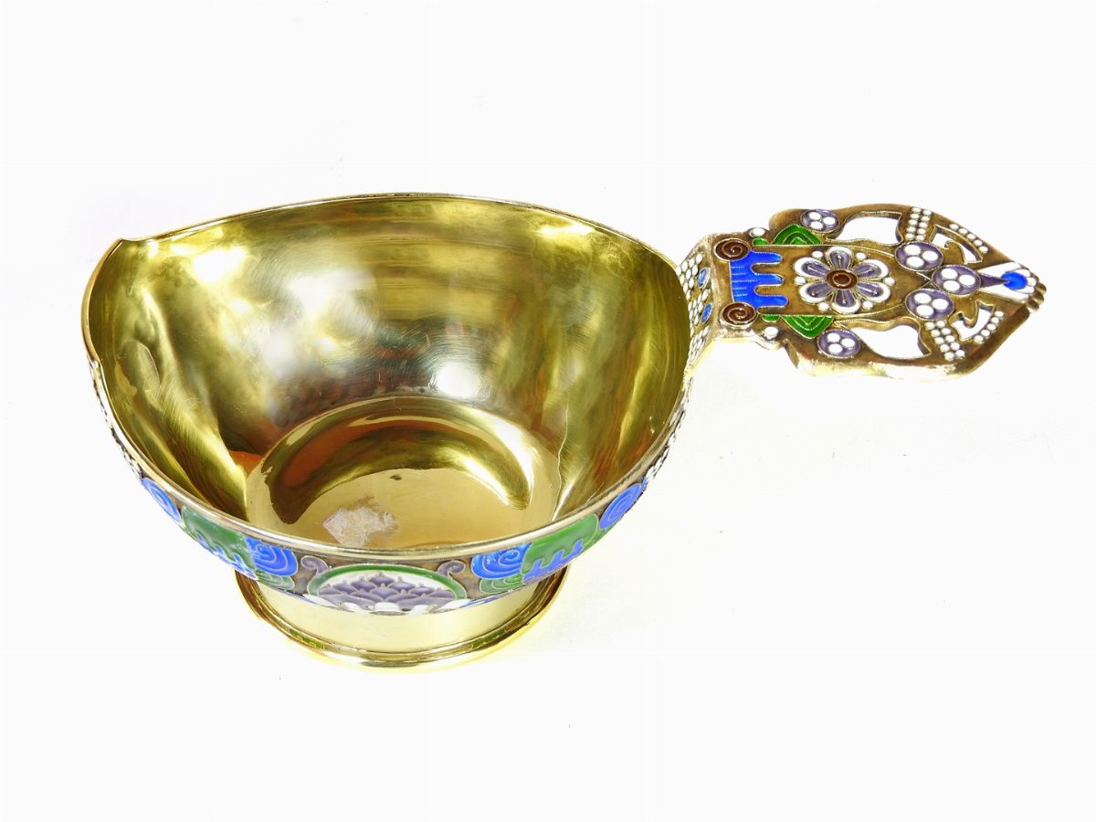 Ciotola in Argento Vermeil e Smalto Cloisonné