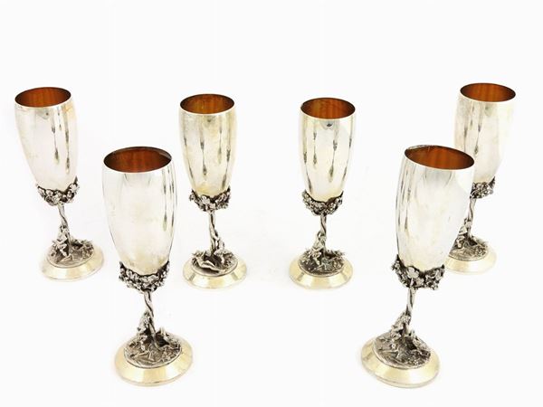 A Set of Six Silver Flutes  - Auction An antique casale: Furniture and Collections - II - III - Maison Bibelot - Casa d'Aste Firenze - Milano