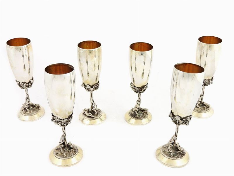 Serie di Sei Flutes in Argento