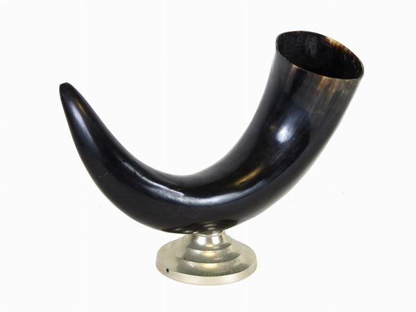 Horn Mounted on a Metal Base