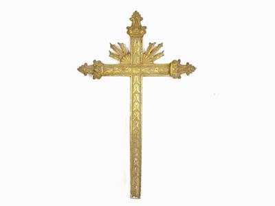 Frammento di Croce in Legno Tenero Dorato