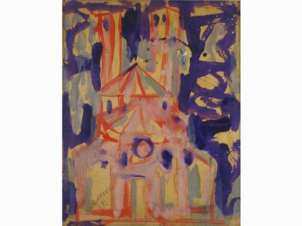 Silvio Loffredo : Studi for a Church 1972  ((1920-2013))  - Auction Modern and Contemporary Art /   An antique casale in Settignano: Paintings - I - Maison Bibelot - Casa d'Aste Firenze - Milano