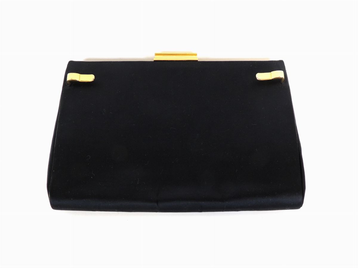 Pochette Gucci in Seta con Cover in Pelle Nera