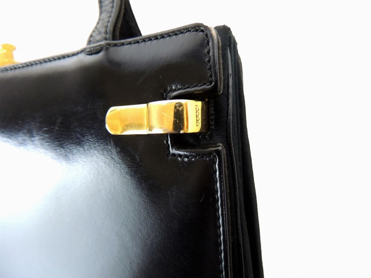 Pochette Gucci in Seta con Cover in Pelle Nera