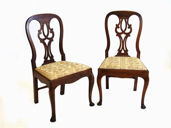 A Set of Four Walnut Chairs