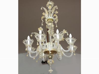 Lampadario in Vetro Soffiato di Murano