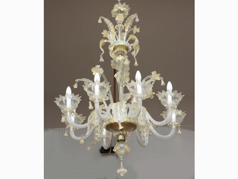 Lampadario in Vetro Soffiato di Murano