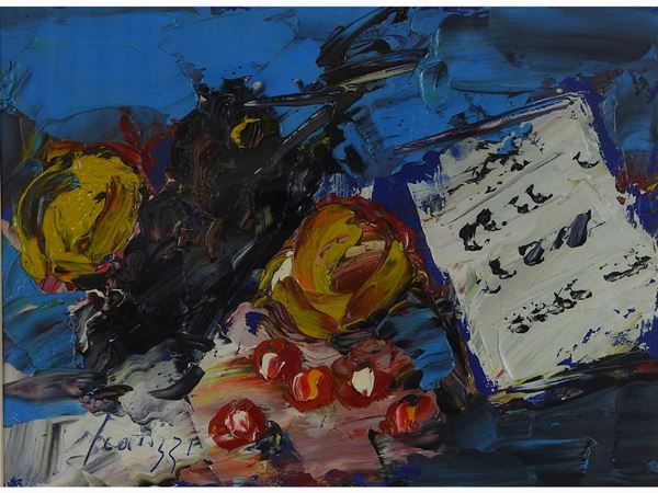 Sergio Scatizzi : Natura morta  ((1918-2009))  - Asta Arte moderna e contemporanea /   Un antico casale a Settignano: i dipinti - I - Maison Bibelot - Casa d'Aste Firenze - Milano
