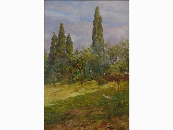 Michele Garinei : Country Landscape  ((1871-1960))  - Auction Modern and Contemporary Art /   An antique casale in Settignano: Paintings - I - Maison Bibelot - Casa d'Aste Firenze - Milano