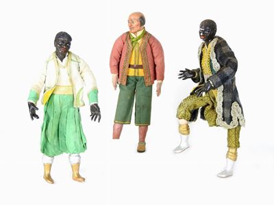 Tre Personaggi del Presepe in Terracotta Policroma