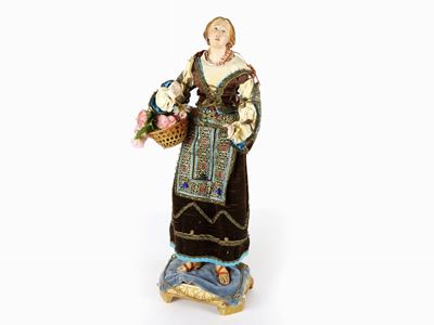 Figura da Presepe in Gesso Policromo