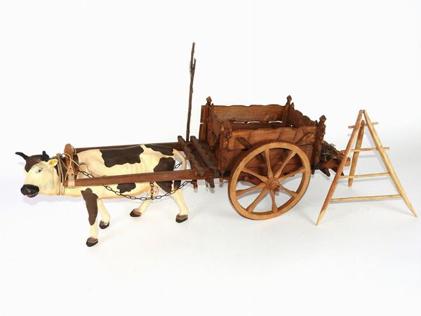 Softwood Cart for the Nativity Scene  - Auction An antique casale: Furniture and Collections - I - II - Maison Bibelot - Casa d'Aste Firenze - Milano