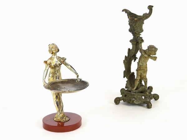 Lotto di oggetti in metallo  (periodo Liberty)  - Asta Un antico casale: arredi e collezioni - I - II - Maison Bibelot - Casa d'Aste Firenze - Milano