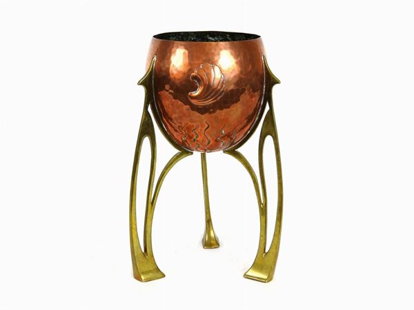 Copper and Brass Cachepot  (Art Nouveau Period)  - Auction An antique casale: Furniture and Collections - I - II - Maison Bibelot - Casa d'Aste Firenze - Milano