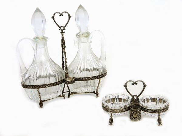 Silver and Crystal Table Set