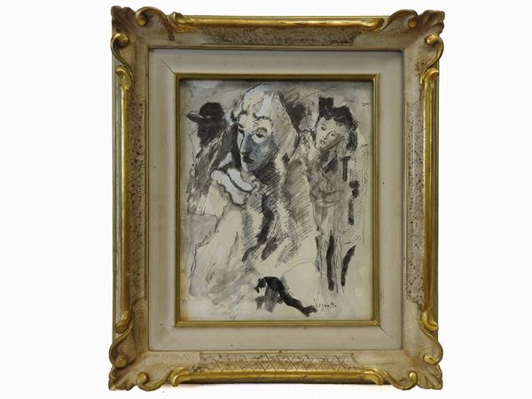 Gianni Vagnetti : Figure  ((1898-1956))  - Asta Arte moderna e contemporanea /   Un antico casale a Settignano: i dipinti - I - Maison Bibelot - Casa d'Aste Firenze - Milano