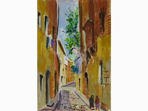 Rodolfo Marma : View of Florence 1974  ((1923-1999))  - Auction Modern and Contemporary Art /   An antique casale in Settignano: Paintings - I - Maison Bibelot - Casa d'Aste Firenze - Milano