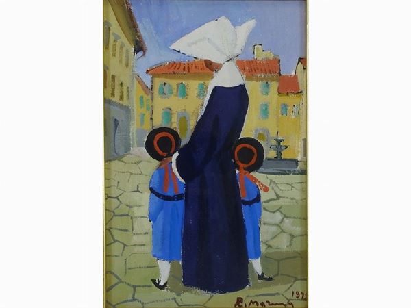 Rodolfo Marma : Nun 1978  ((1923-1999))  - Auction Modern and Contemporary Art /   An antique casale in Settignano: Paintings - I - Maison Bibelot - Casa d'Aste Firenze - Milano