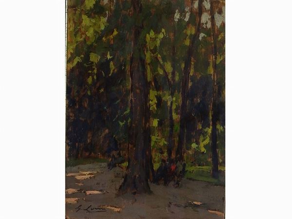 Giovanni Lomi : View of a Park with Figures  ((1889-1969))  - Auction Modern and Contemporary Art /   An antique casale in Settignano: Paintings - I - Maison Bibelot - Casa d'Aste Firenze - Milano