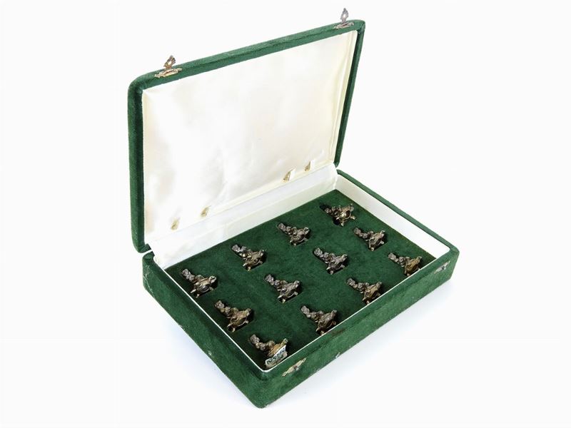 Serie di Dodici Segnaposto in Argento