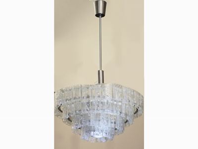 Lampadario in Vetro Soffiato Incolore