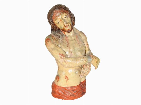 Polychrome Terracotta Sculpture of the Suffering Christ