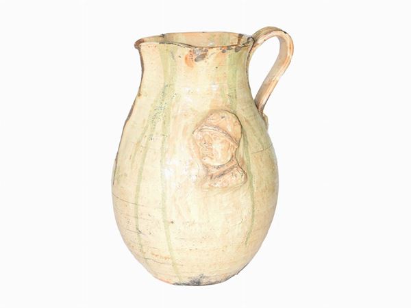 Zulimo Aretini : Glazed Terracotta Jug  ((1884-1965))  - Auction An antique casale: Furniture and Collections - I - II - Maison Bibelot - Casa d'Aste Firenze - Milano
