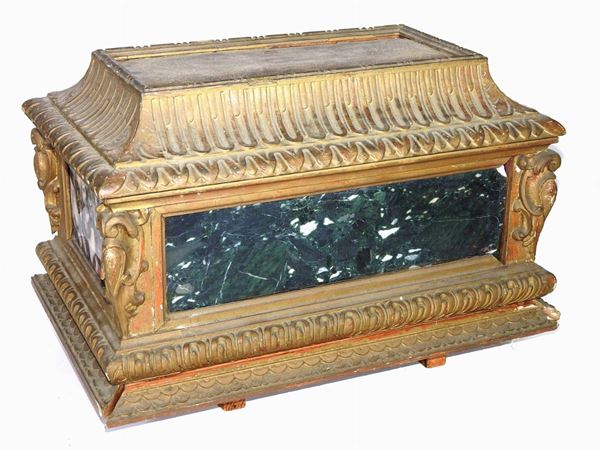 Giltwood and Polychrome Marble Chest