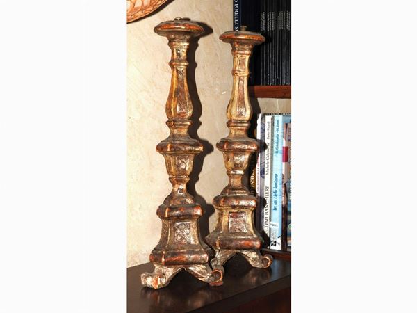 Pair of Giltwood Prickets