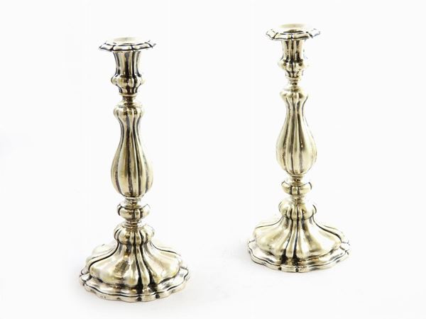 Pair of Silver Candleholders  - Auction An antique casale: Furniture and Collections - II - III - Maison Bibelot - Casa d'Aste Firenze - Milano