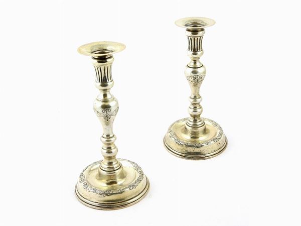 Pair of Silver Candleholders