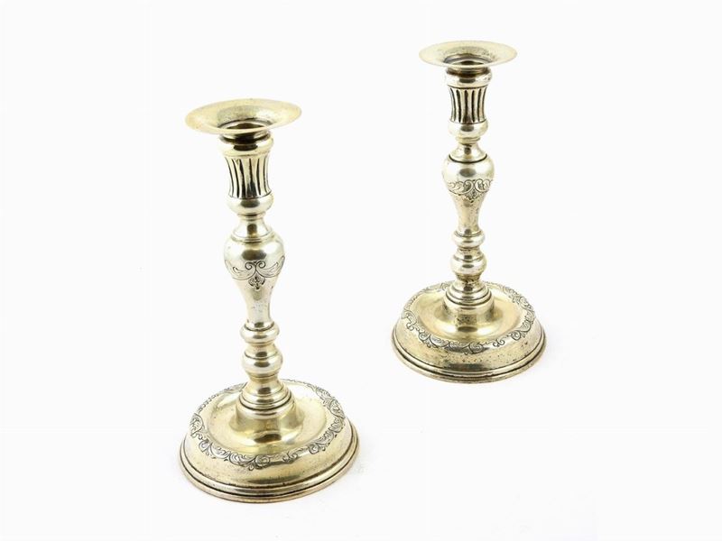 Coppia di Candelieri in Argento