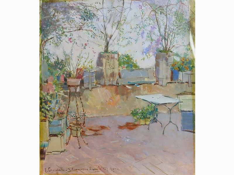 Francesco Cangiullo - Scorcio di Terrazza 1957