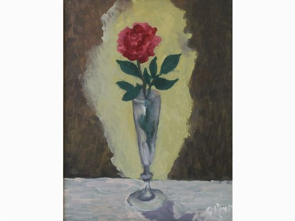 Guido Peyron : Rose 1950s  ((1898-1960))  - Auction Modern and Contemporary Art /   An antique casale in Settignano: Paintings - I - Maison Bibelot - Casa d'Aste Firenze - Milano