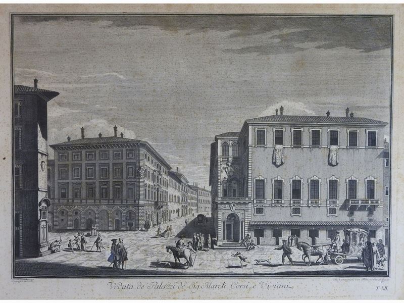 Da Giuseppe Zocchi - Veduta De' Palazzi De Sig. March. Corsi, e Viviani