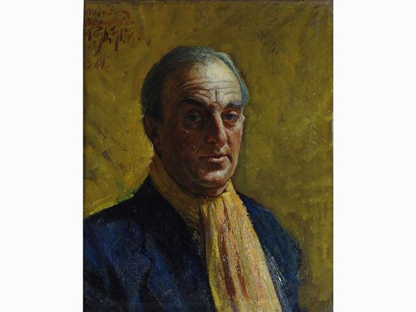 Paolo Ghiglia : Portrait of a Man 1941  ((1905-1979))  - Auction Modern and Contemporary Art /   An antique casale in Settignano: Paintings - I - Maison Bibelot - Casa d'Aste Firenze - Milano