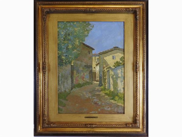 Carlo Passigli : Tuscan Landscape  ((1881-1953))  - Auction Modern and Contemporary Art /   An antique casale in Settignano: Paintings - I - Maison Bibelot - Casa d'Aste Firenze - Milano