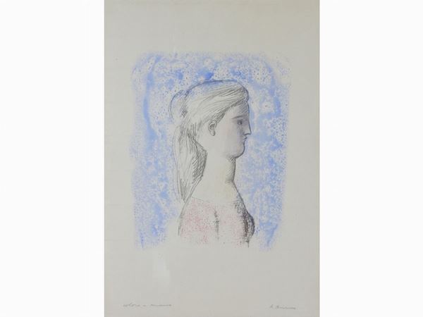 Antonio Bueno : Portrait of a Young Woman  ((1918-1984))  - Auction Modern and Contemporary Art /   An antique casale in Settignano: Paintings - I - Maison Bibelot - Casa d'Aste Firenze - Milano