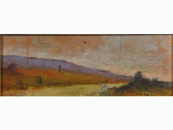 Luigi Gioli : Paesaggio toscano  ((1854-1947))  - Asta Arte moderna e contemporanea /   Un antico casale a Settignano: i dipinti - I - Maison Bibelot - Casa d'Aste Firenze - Milano